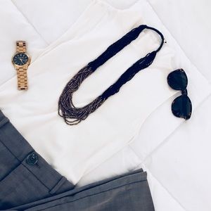 White Turtle Neck Tank